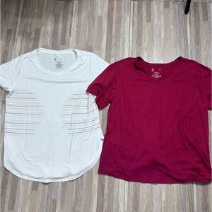 Shirt Bundle! (2) Women's White and Pink Active Tops Size Large